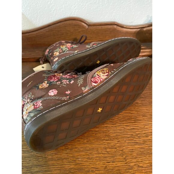 Dr Marten Woman's Boots Size 8 Brown Floral Canvas Shoreditch Airware Lace Up - Picture 11 of 12